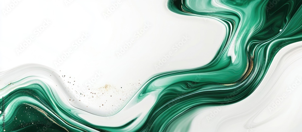Poster green swirling marble abstract background with copy space for text use in design and marketing proje