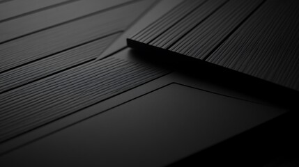 Abstract Black Wooden Panels Geometric Design