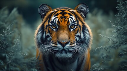 Majestic Tiger in a Mysterious Forest