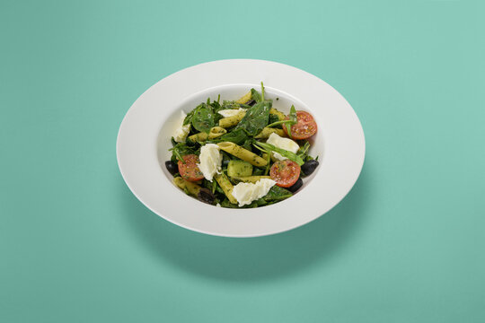 tasty and healthy salads in a plate on a beautiful background
