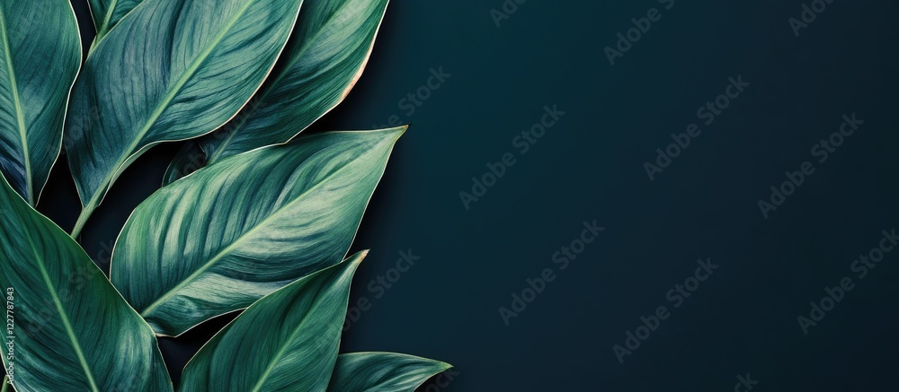Poster green leaf slideshow template featuring lush foliage and blank area for custom text insertion
