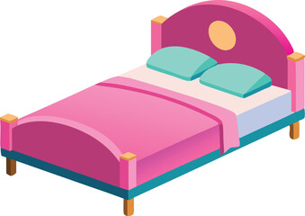 Illustration of  beautiful  bed on white background