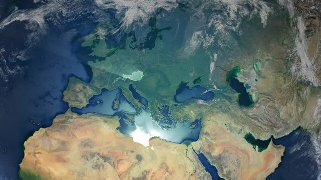 Realistic Earth Rotation And Country Zoom Austria
