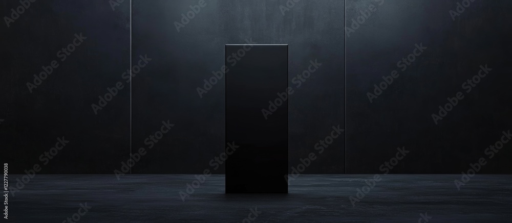 Poster dark and moody vertical background with a central pedestal and ample space for text or graphic eleme