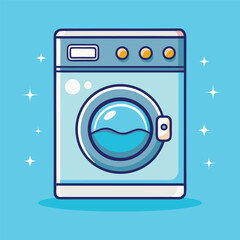 Washing Machine Cartoon Vector Icon Illustration Object Technology Icon Concept