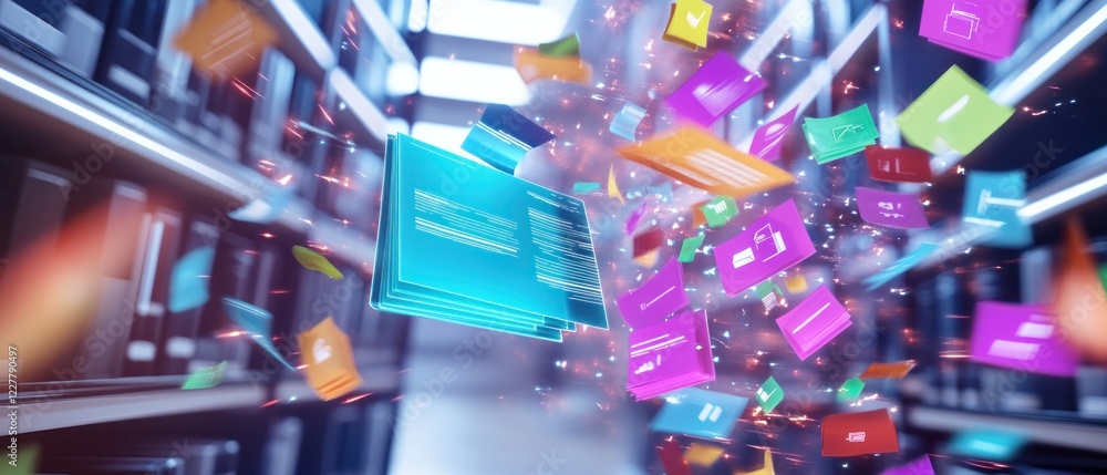 Poster digital data explosion in modern library setting
