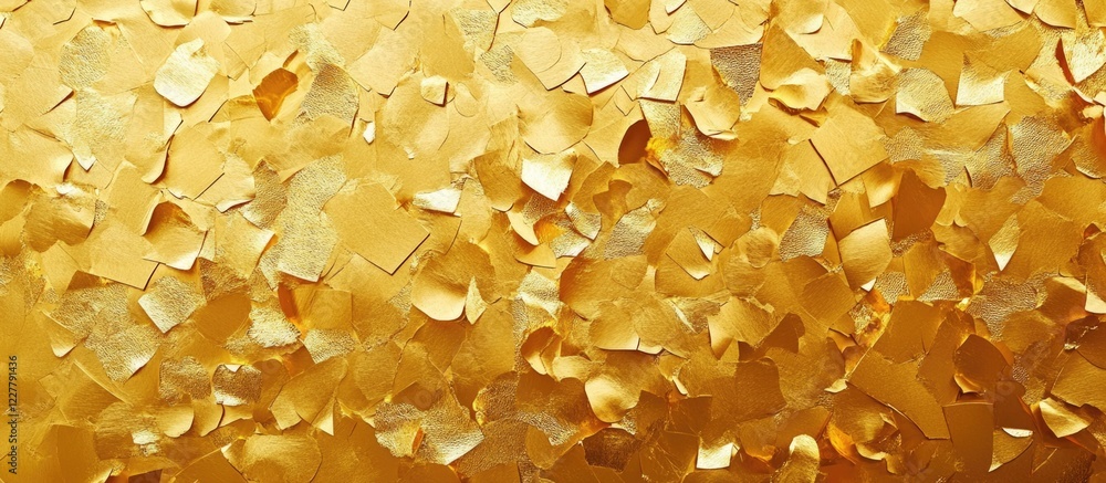 Poster golden confetti background featuring shimmering gold foil elements ideal for festive occasions and p