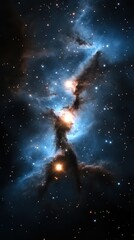 Fototapeta premium Stunning Cosmic Nebula with Bright Stars and Deep Space Colors
