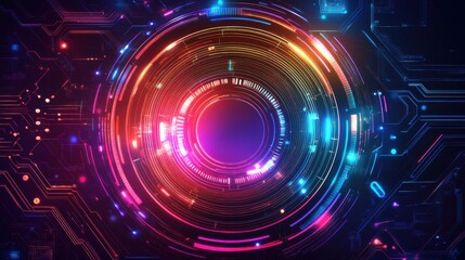 Obraz premium a futuristic background with a colorful circle