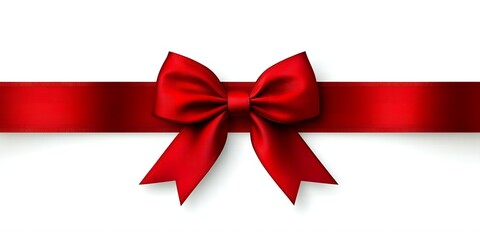 Elegant Red Satin Ribbon Bow and Banner Perfect for Gift Wrapping Holiday Design and Festive