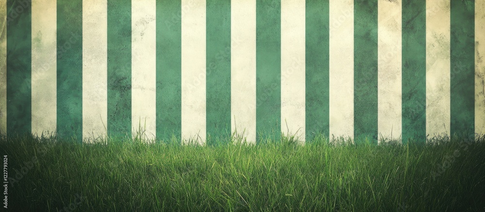 Poster green meadow with vertical striped background and empty space for text overlay in a natural setting