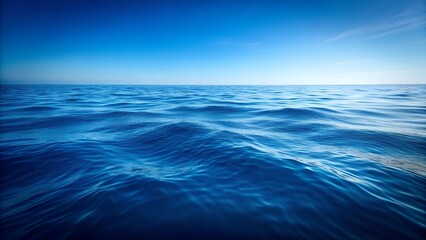 Obraz premium Vast Ocean Serenity Blue Water, Sky, Horizon, Waves, Calm