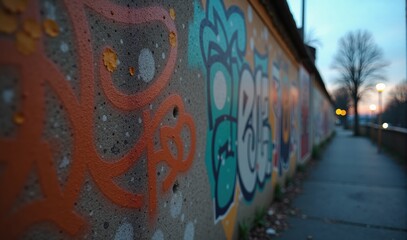 Graffiti Wall Partially Painted Over