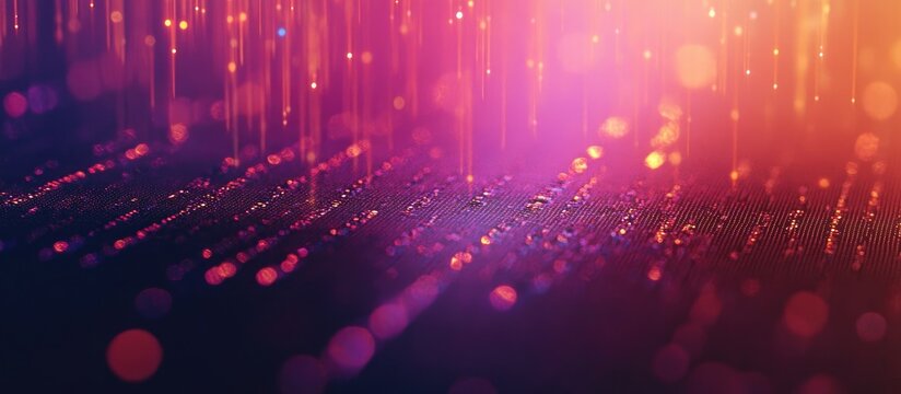 Abstract digital background with blurred lights and JavaScript code highlighting technology and coding themes suitable for innovation and design.