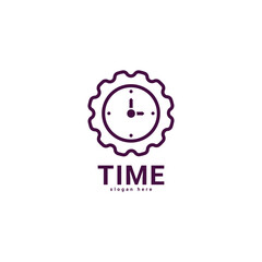 Time clock logo design template