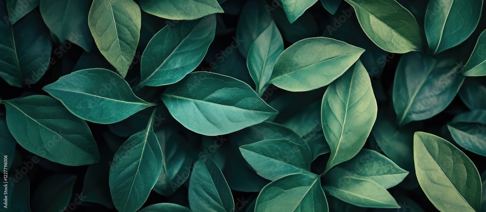 Aufkleber green leaf close-up texture background natural foliage pattern with blank space for text or design e