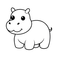 rhino cartoon isolated on white