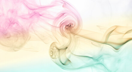 Fototapeta premium Colorful Abstract Smoke Swirls Against Soft Pastel Background