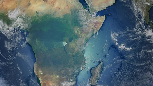 Realistic Earth Rotation And Country Zoom Burundi