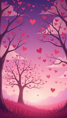Fototapeta premium Enchanted Heart Tree at Sunset