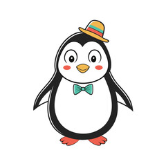 penguin on white background