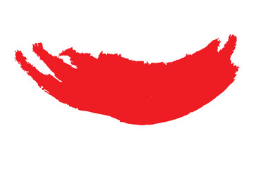 Red paint artistic dry brush stroke. Watercolor acrylic hand painted backdrop for print, web design and banners. Realistic vector background texture