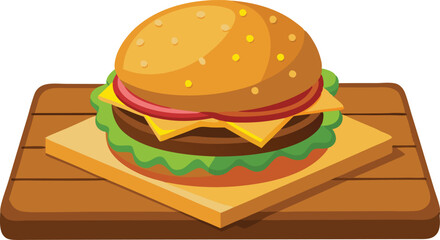 Hamburger close-up isolated on a white background