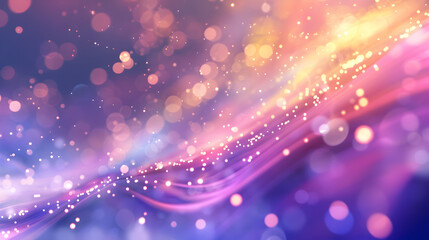 Obraz premium A vibrant abstract background with luminous particles and flowing waves of color.