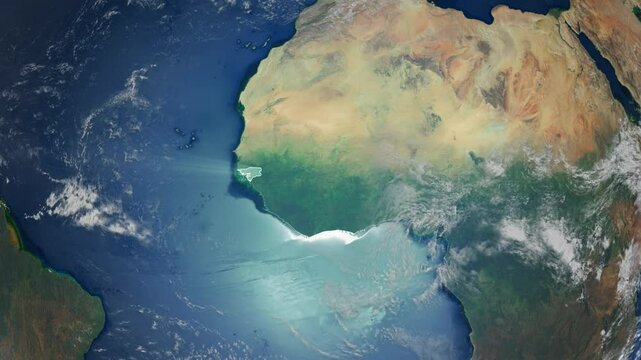 Realistic Earth Rotation And Country Zoom Gambia