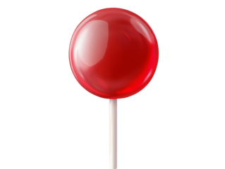 red lollipop isolated on transparent background