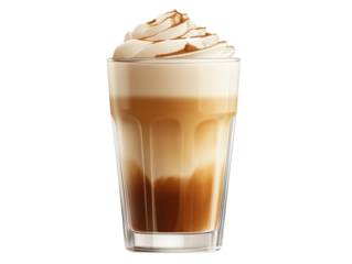 coffee with cream isolated on transparent background