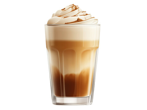 coffee with cream isolated on transparent background