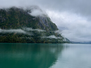 Autumn landscape in Briksdalbreen glacier valley in South Norway, Europe.
