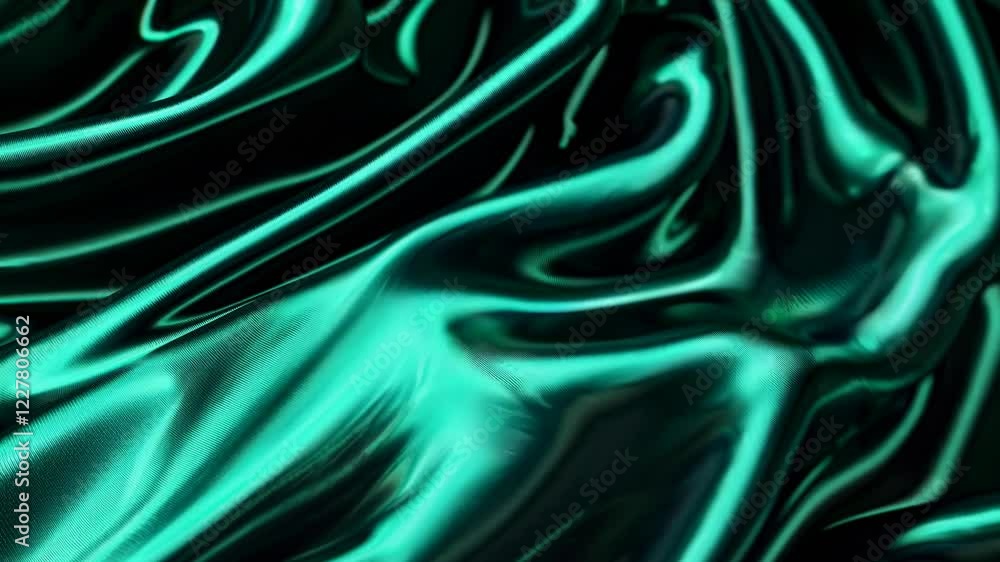 Poster mesmerizing turquoise waves. abstract ocean-inspired motion graphics. fluid digital art animation. w