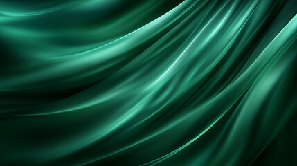 Abstract Emerald Green Silk Drape Background