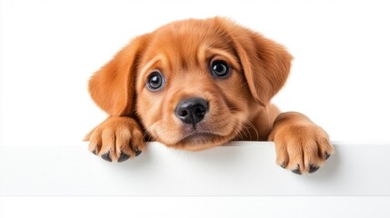 Innocent Puppy Looking Up. Generative AI