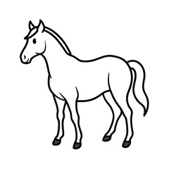 horse silhouette isolated on white