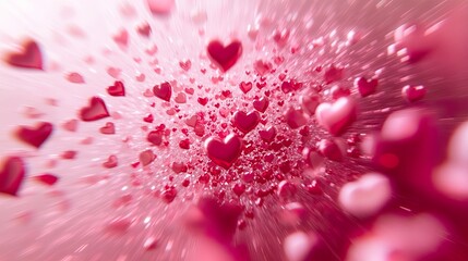 Festive Hearts Burst Radial Pink Canvas Design for Valentines Day