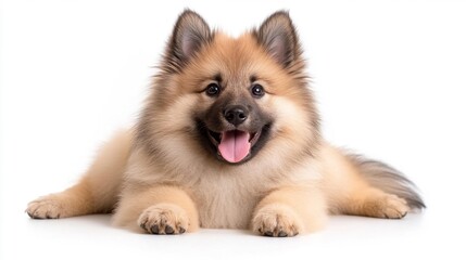 Obraz premium Joyful Pomeranian Dog with Bright Smile. Generative AI