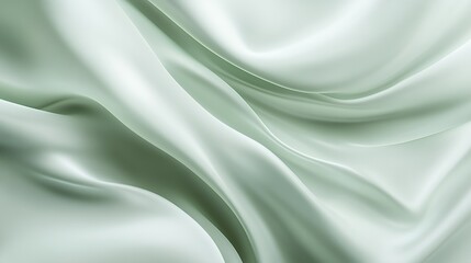 Obraz premium Elegant Draped Sage Green Silk Fabric Background