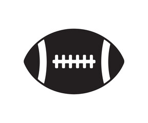 American football ball black icon, isolated on white background. Vector illustration.