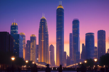 Obraz premium City's Glittering Towers