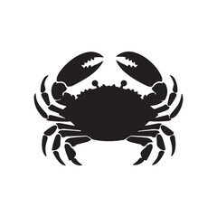 A black crab with claws icon