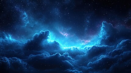 Fototapeta premium Cosmic Cloudscape Nebula, Stars, Night, Fantasy, Wallpaper
