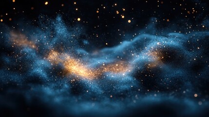 Obraz premium Cosmic dust swirling, nebula background, digital art