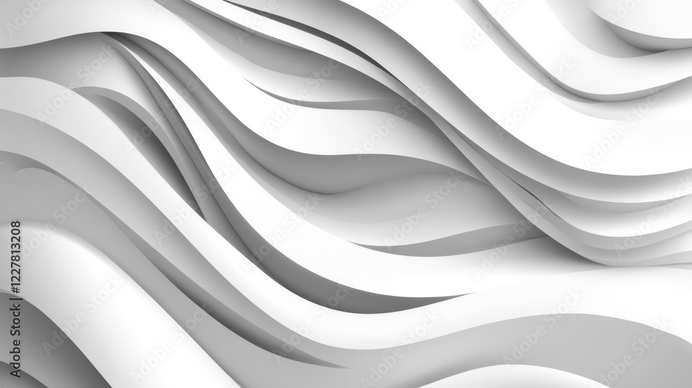 Poster abstract white wave patterns creating modern design backdrop
