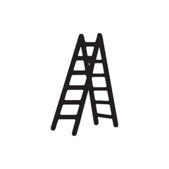 Ladder icon. Black Ladder icon on white background. Vector illustration