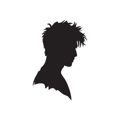 Man head icon. Black Man head silhouette vector illustration isolated on white background.