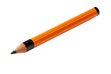 Classic orange and black pencil isolated on transparent background