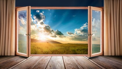 open window with sky view